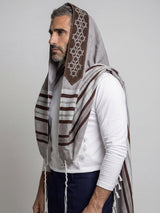Tallit Star Of David Brown | Luxury Jewish Prayer Shawl