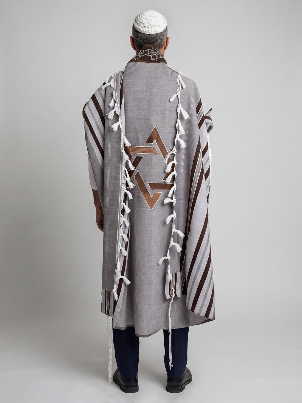 Tallit Star Of David Brown | Luxury Jewish Prayer Shawl