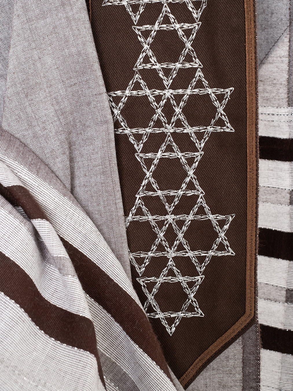 Tallit Star Of David Brown | Luxury Jewish Prayer Shawl