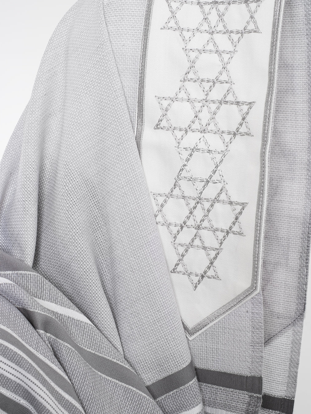 Tallit Star Of David Gray | Luxury Jewish Prayer Shawl