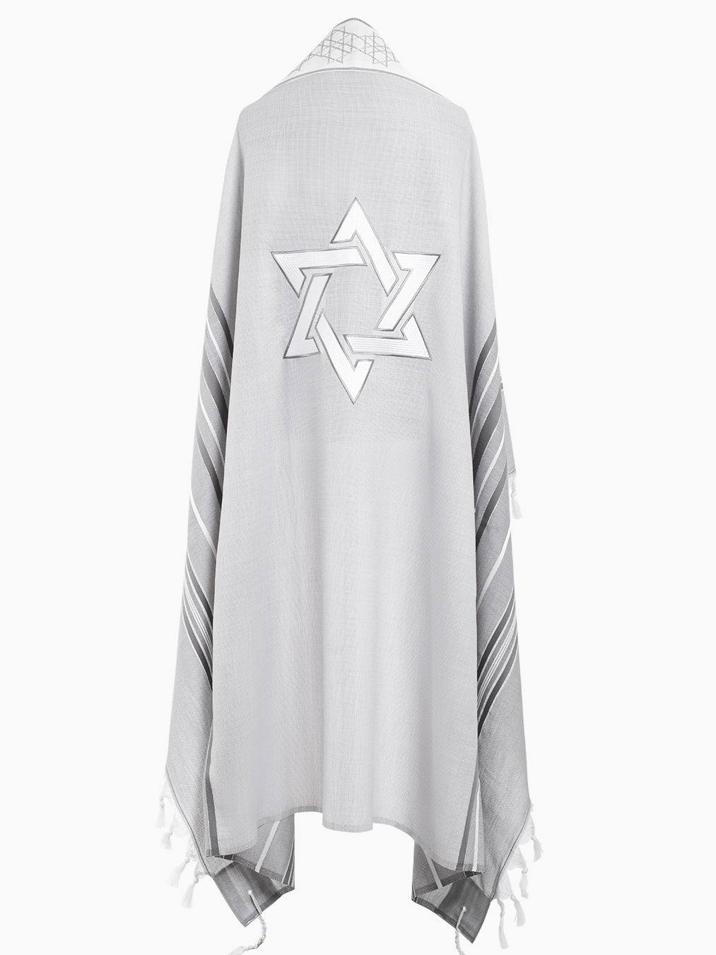 Tallit Star Of David Gray | Luxury Jewish Prayer Shawl