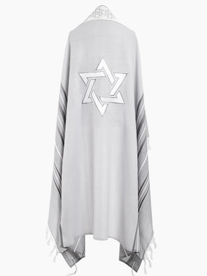 Tallit Star Of David Gray | Luxury Jewish Prayer Shawl