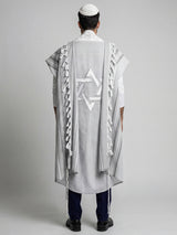 Tallit Star Of David Gray | Luxury Jewish Prayer Shawl