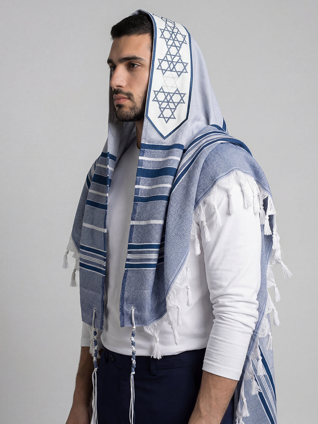 Tallit Star Of David Royal Blue | Luxury Jewish Prayer Shawl