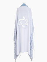 Tallit Star Of David Sky Blue | Luxury Jewish Prayer Shawl