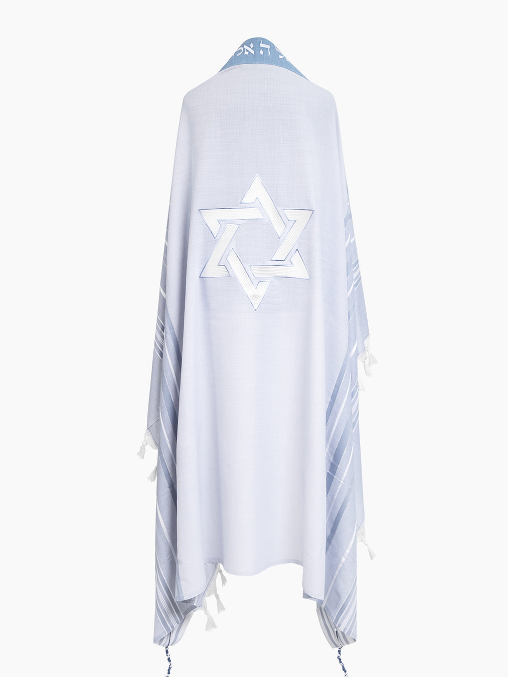 Tallit Star Of David Sky Blue | Luxury Jewish Prayer Shawl