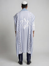 Tallit Star Of David Sky Blue | Luxury Jewish Prayer Shawl