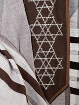 Traditional Tallit Earthy Brown | Luxury Jewish Prayer Shawl | Bar Mitzvah & Wedding