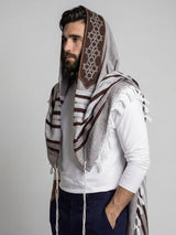 Traditional Tallit Earthy Brown | Luxury Jewish Prayer Shawl | Bar Mitzvah & Wedding