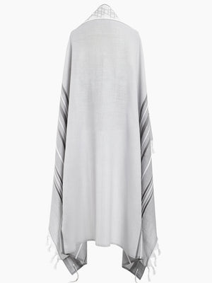 Traditional Tallit Gray | Luxury Jewish Prayer Shawl | Bar Mitzvah & Wedding