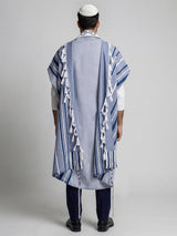Traditional Tallit Royal Blue | Luxury Jewish Prayer Shawl | Bar Mitzvah & Wedding