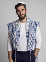 Traditional Tallit Royal Blue | Luxury Jewish Prayer Shawl | Bar Mitzvah & Wedding