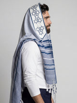 Traditional Tallit Royal Blue | Luxury Jewish Prayer Shawl | Bar Mitzvah & Wedding