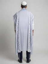 Traditional Tallit Sky Blue | Luxury Jewish Prayer Shawl | Bar Mitzvah & Wedding