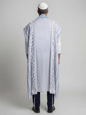Traditional Tallit Sky Blue | Luxury Jewish Prayer Shawl | Bar Mitzvah & Wedding