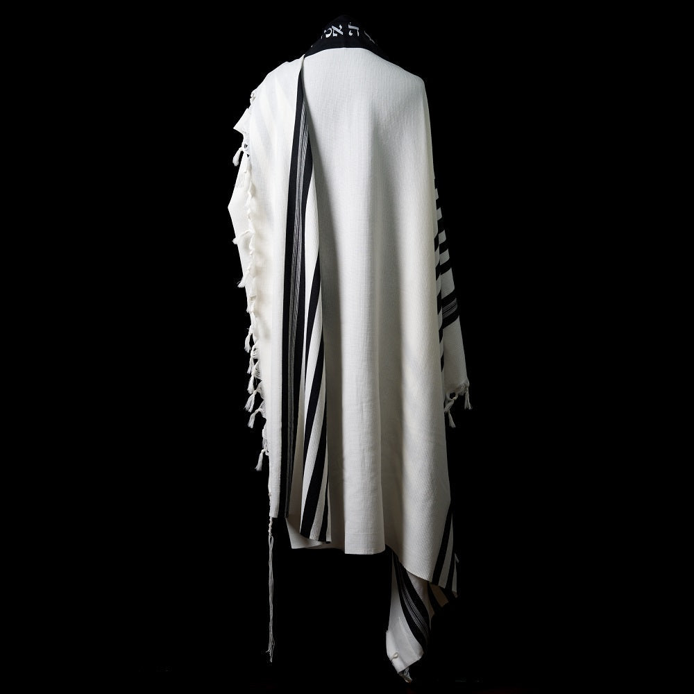 Traditional Tallit Wool Black Stripes | Luxury Prayer Shawl
