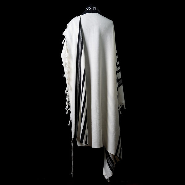 Traditional Tallit Wool Black Stripes | Luxury Prayer Shawl