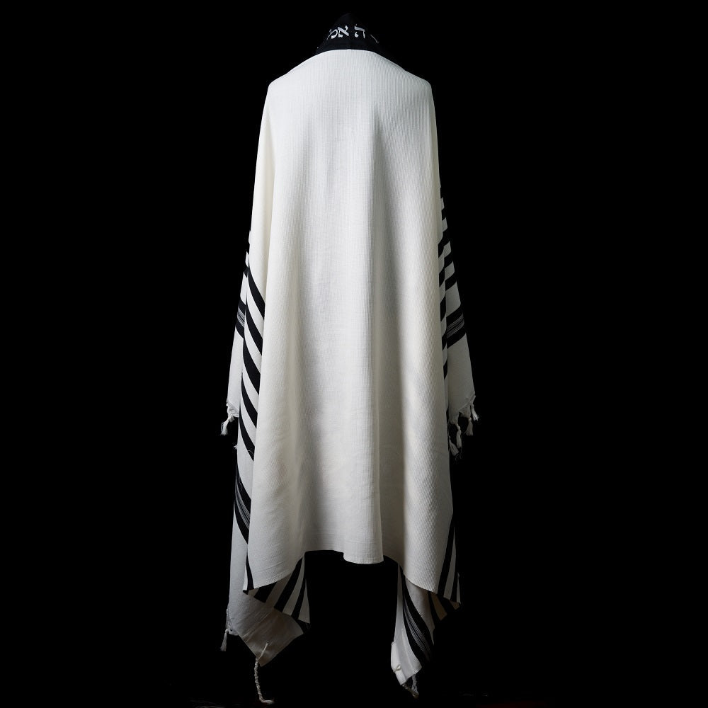 Traditional Tallit Wool Black Stripes | Luxury Prayer Shawl