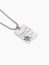 Tsahal IDF Necklace Silver 925 Sapphire Israel Jewish