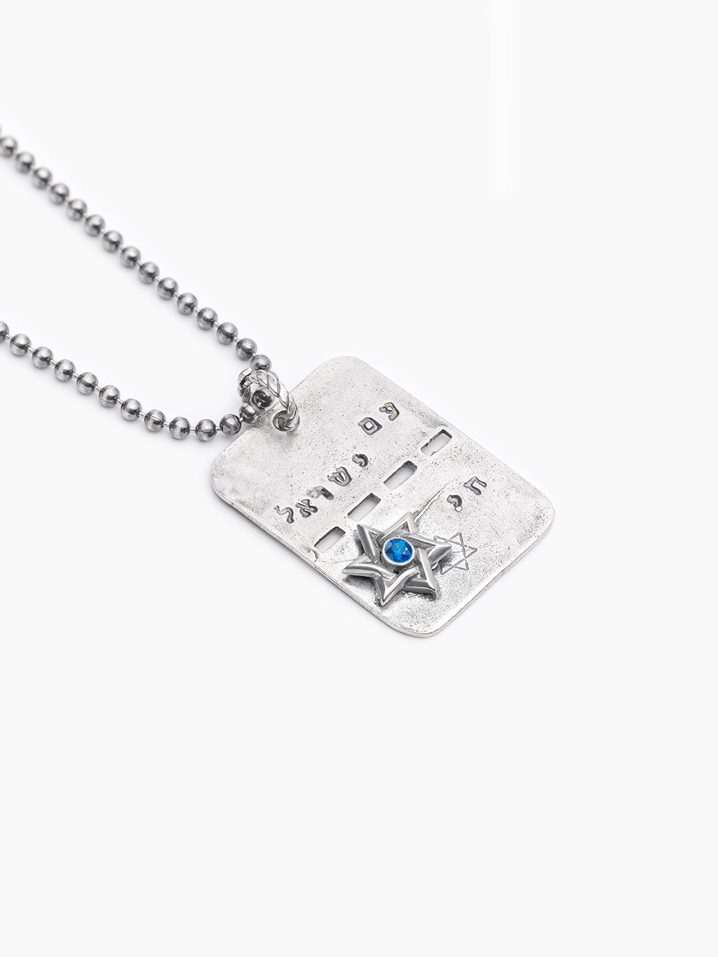 Tsahal IDF Necklace Silver 925 Sapphire Israel Jewish