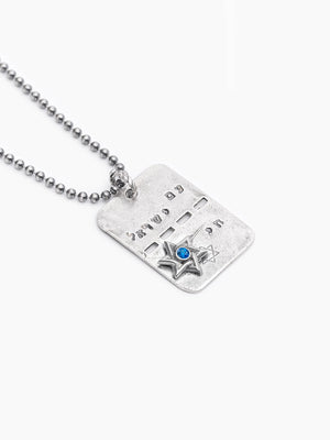 Tsahal IDF Necklace Silver 925 Sapphire Israel Jewish