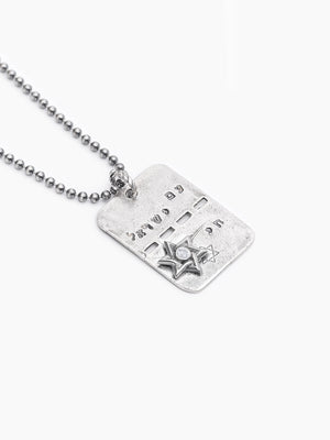 Tsahal IDF Necklace Silver 925 White Diamond Israel