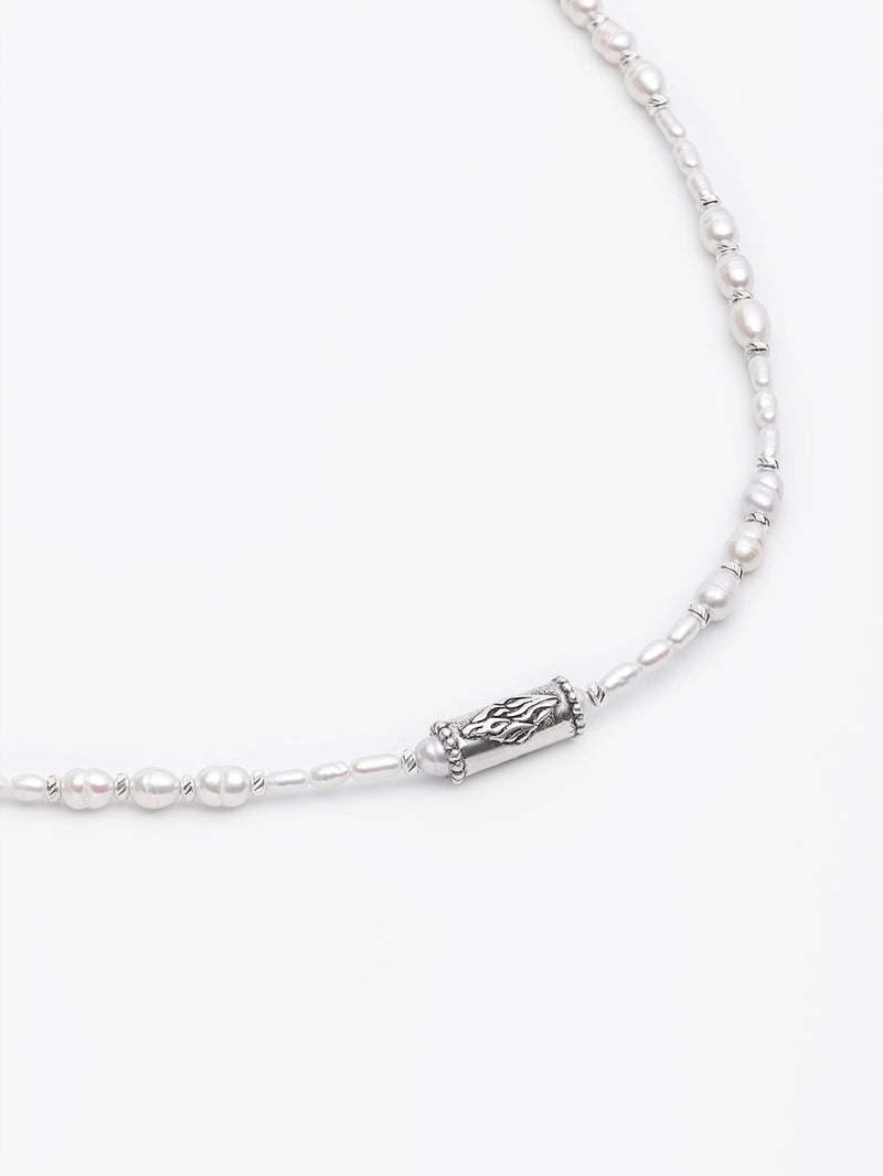 Unisex vintage pearl Breslov necklace Nachman Petek