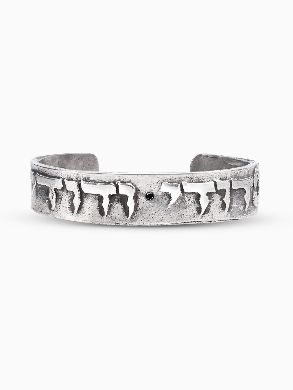 Bangle Bracelet Sterling Silver 925 Black Diamond Israel Vedodi