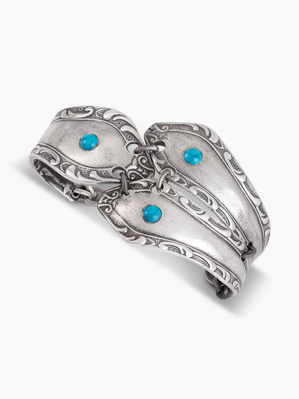 Vintage Guibor Bracelet Sterling Silver 925 with turquoise natural stone made in Israel