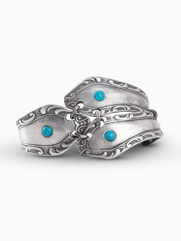 Vintage Guibor Bracelet Sterling Silver 925 with turquoise natural stone made in Israel