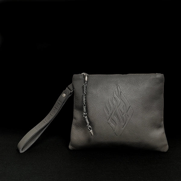 Leather pouch - Grey