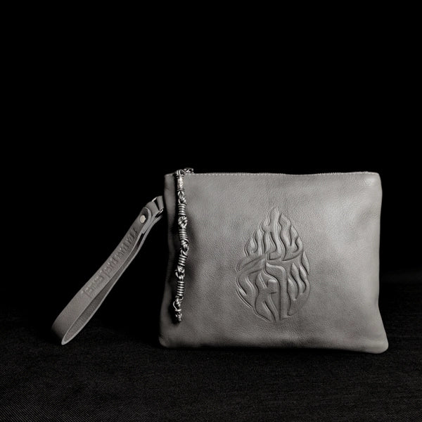 Leather pouch - Shema Grey