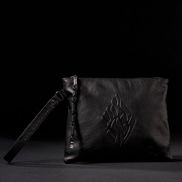 Leather pouch - Black smooth