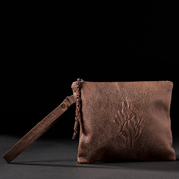 Leather Pouch - Brown Swede