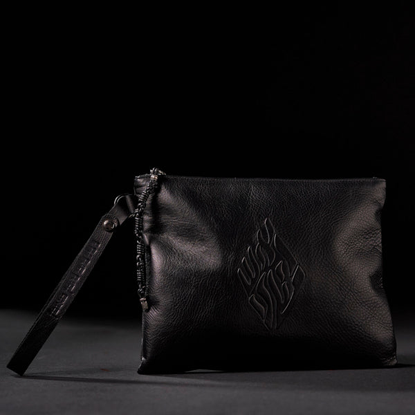 Leather pouch - Black smooth